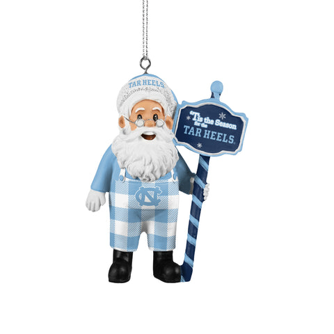 North Carolina Tar Heels Santa Overalls Ornament