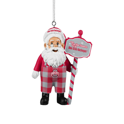 Ohio State Buckeyes Santa Overalls Ornament