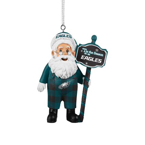 Philadelphia Eagles Santa Overalls Ornament