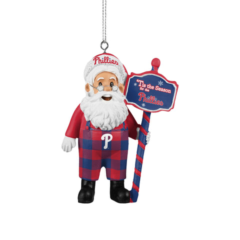 Philadelphia Phillies Santa Overalls Ornament