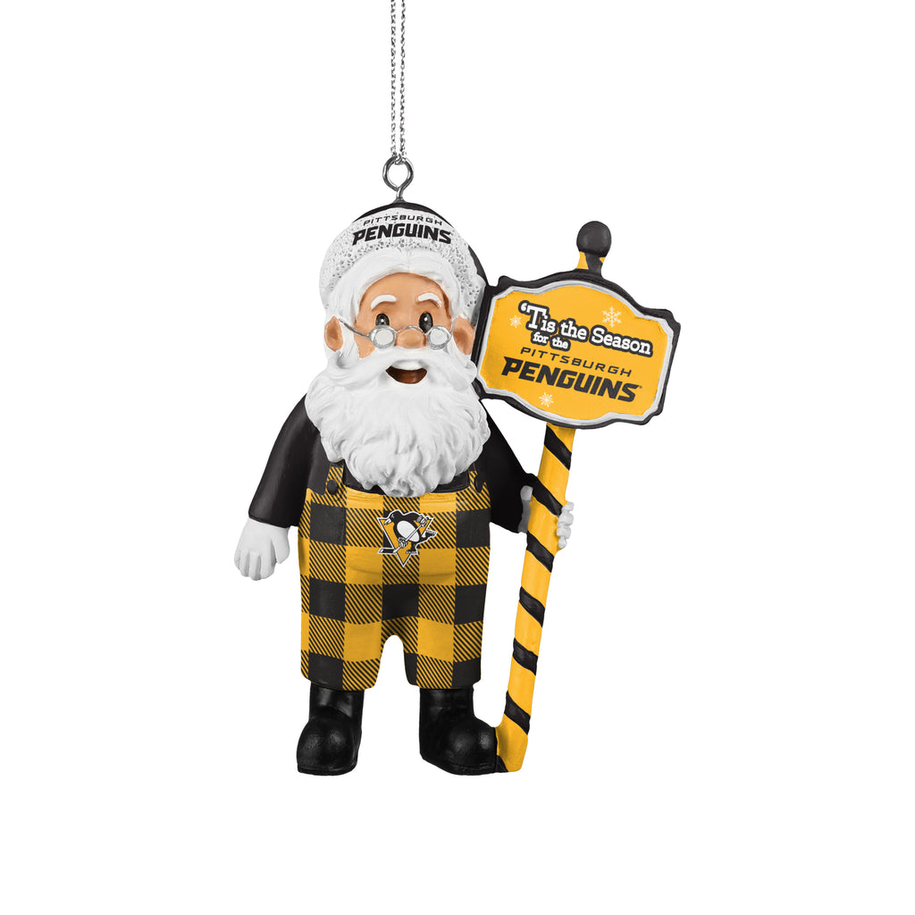 Pittsburgh Penguins Santa Overalls Ornament