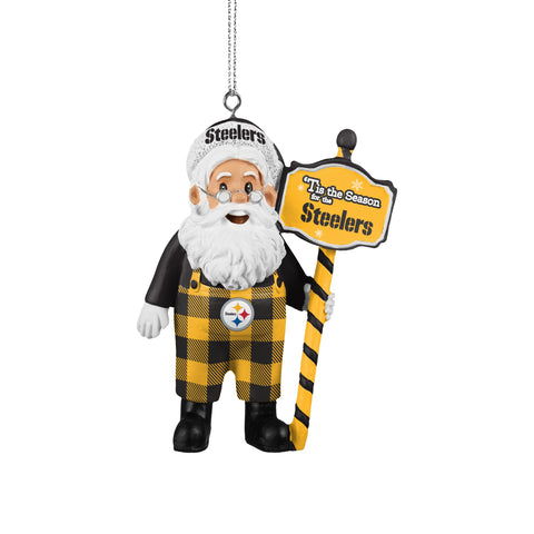Pittsburgh Steelers Santa Overalls Ornament