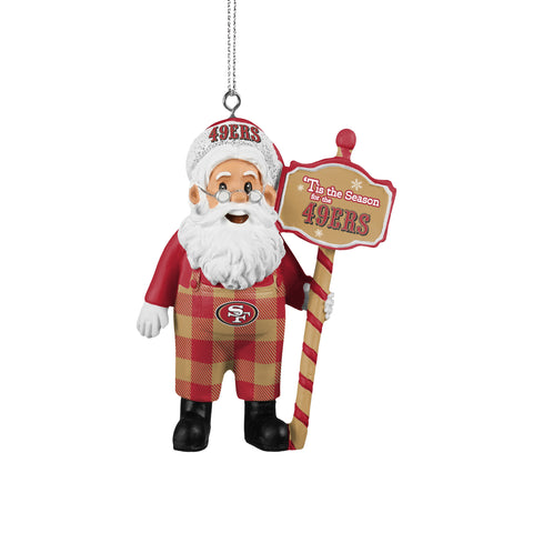 San Francisco 49ers Santa Overalls Ornament