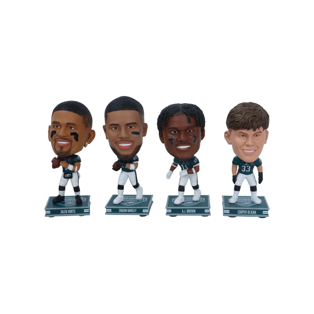 Philadelphia Eagles Super Bowl LIX Champions Mini Bighead Bobble - 4 Pack