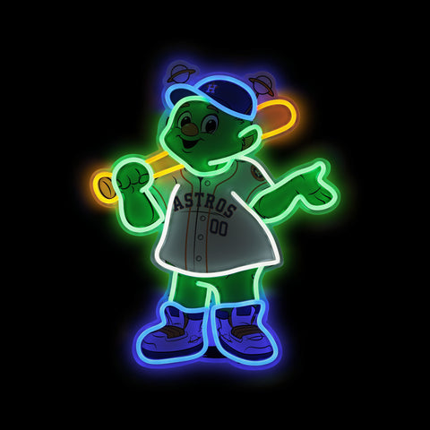 Houston Astros Neon Light Up Mascot Sign