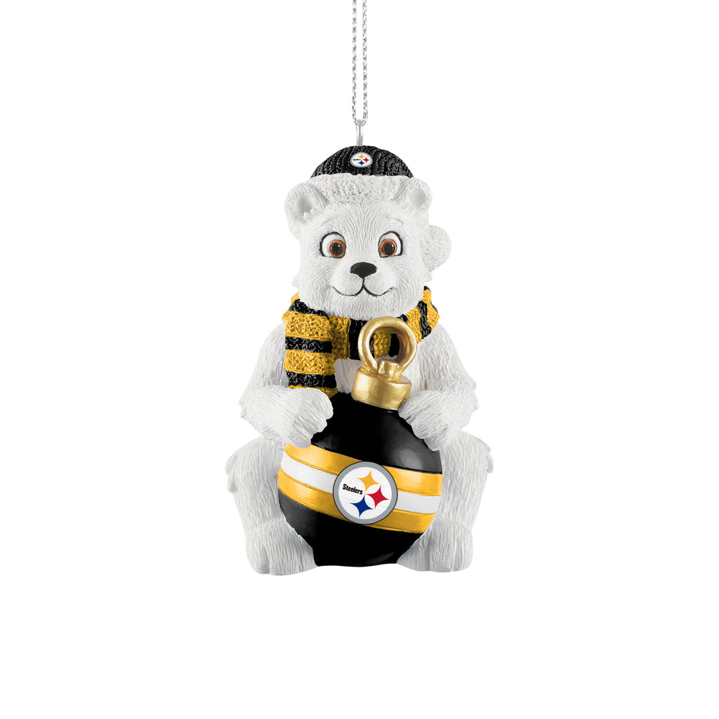 Pittsburgh Steelers Sitting Polar Bear Ornament