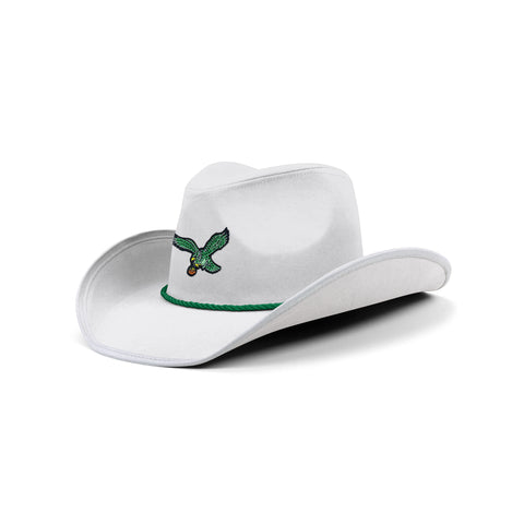 Philadelphia Eagles Retro Rhinestone Cowboy Hat - White