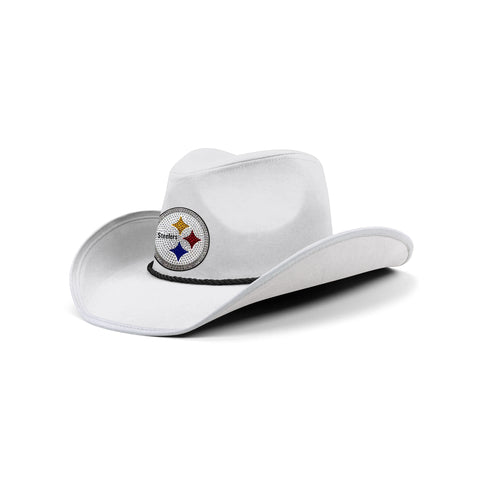 Pittsburgh Steelers Rhinestone Cowboys Hat - White