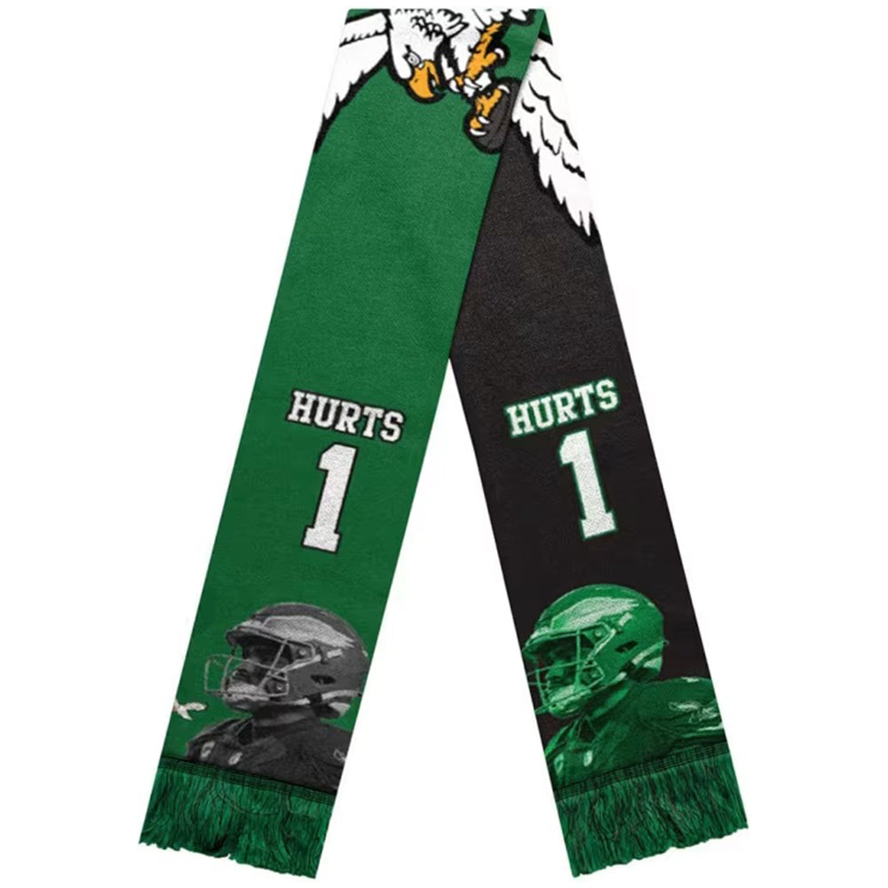 Jalen Hurts Philadelphia Eagles Retro Colorblock Photo Player Scarf