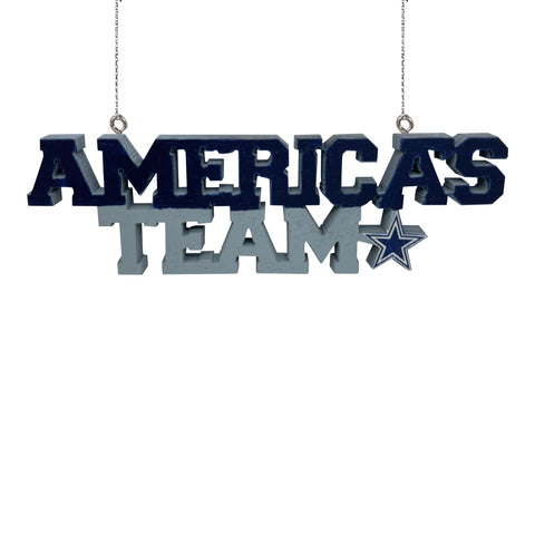 Dallas Cowboys Wooden Slogan Cut Out Ornament