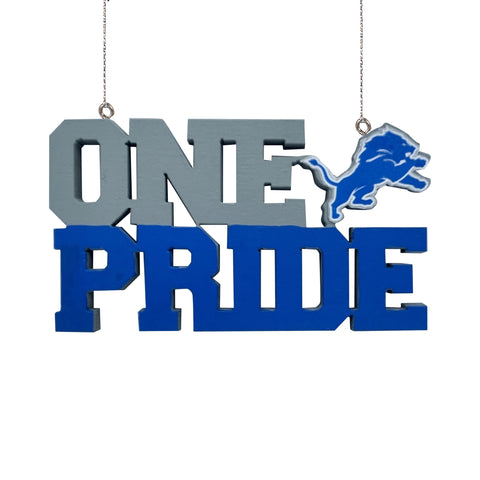 Detroit Lions Wooden Slogan Cut Out Ornament