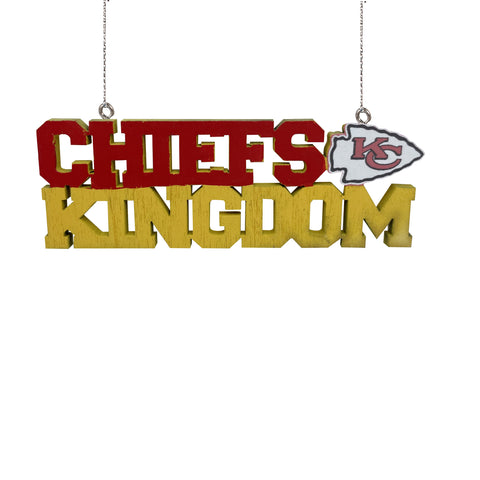 Kansas City Chiefs Wooden Slogan Cut Out Ornament