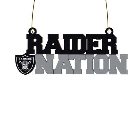 Las Vegas Raiders Wooden Slogan Cut Out Ornament