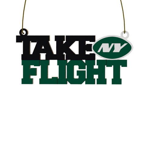 New York Jets Wooden Slogan Cut Out Ornament