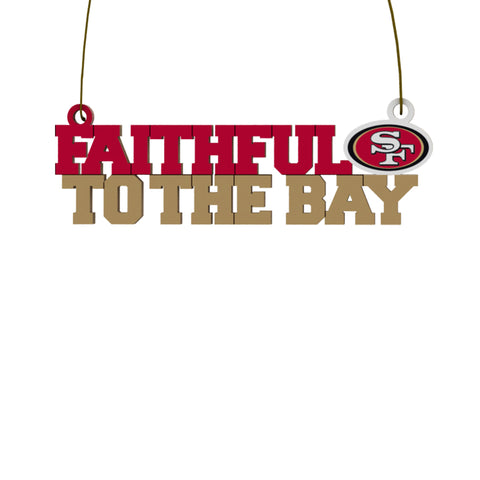 San Francisco 49ers Wooden Slogan Cut Out Ornament