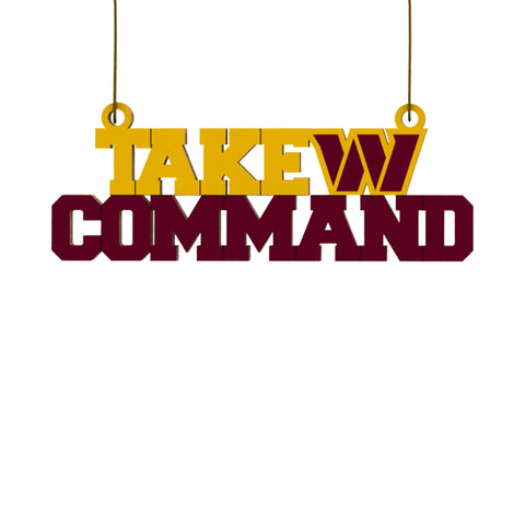 Washington Commanders Wooden Slogan Cut Out Ornament