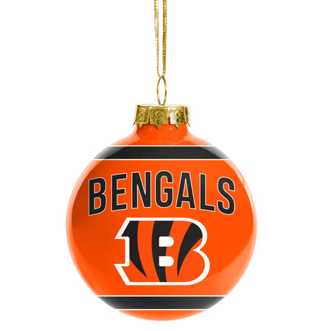 Cincinnati Bengals Glass Ball Ornament