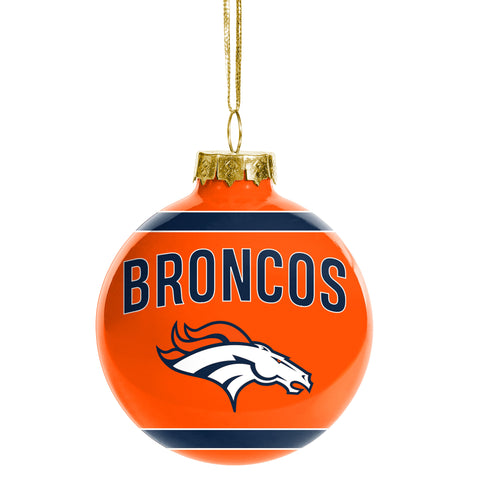 Denver Broncos Glass Ball Ornament