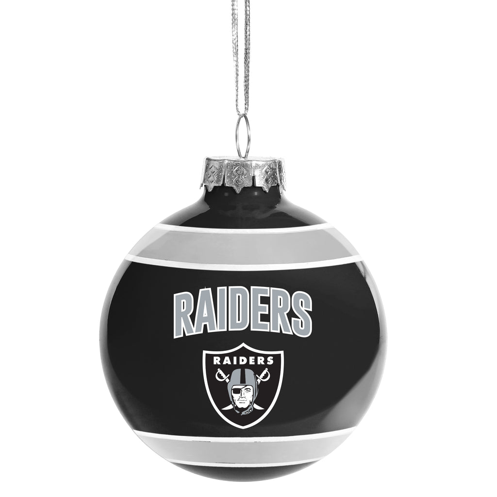 Las Vegas Raiders Glass Ball Ornament