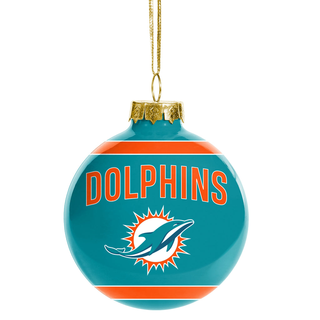 Miami Dolphins Glass Ball Ornament