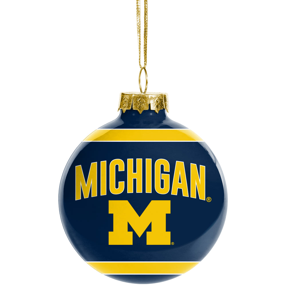 Michigan Wolverines Glass Ball Ornament