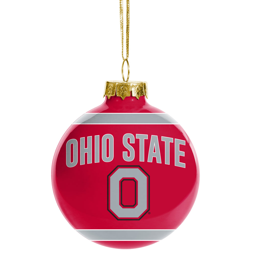 Ohio State Buckeyes Glass Ball Ornament
