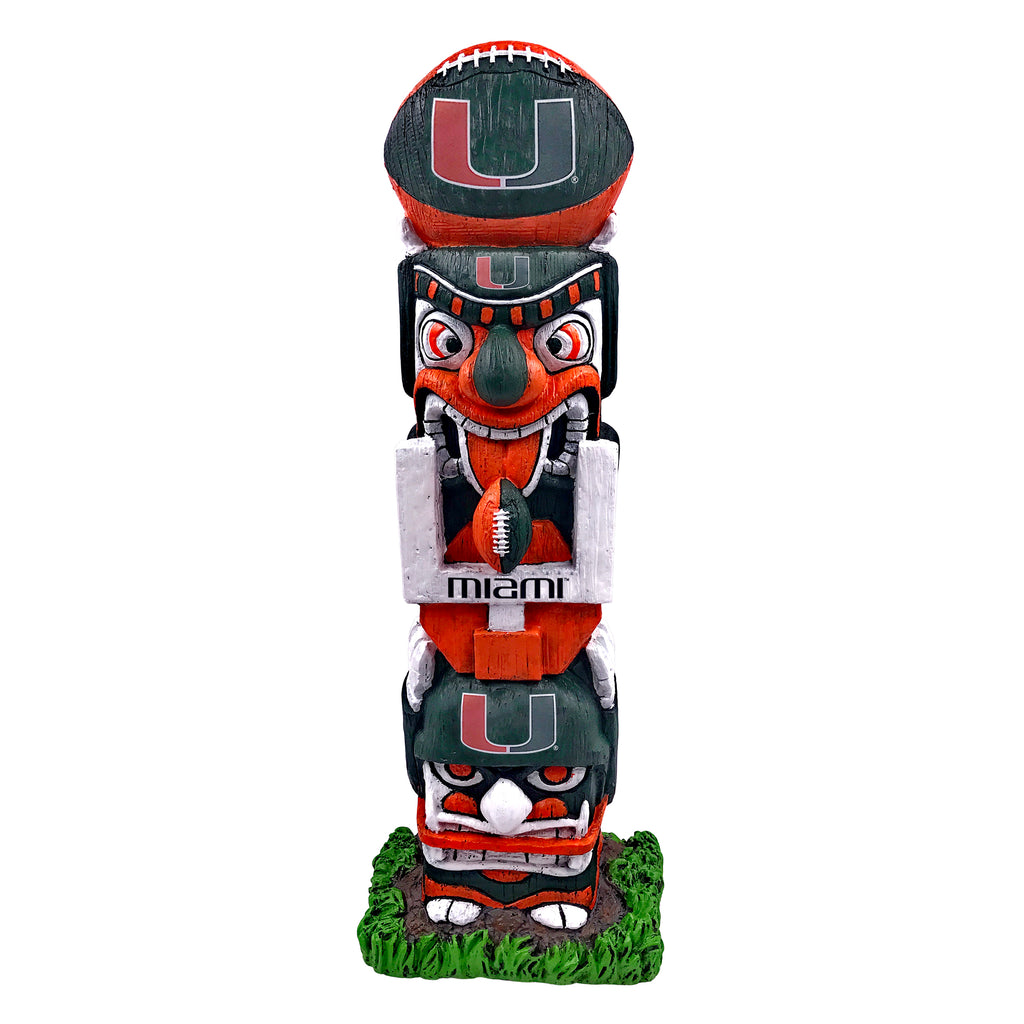 Miami Hurricanes 16" Tiki Face Totem Pole Figurine