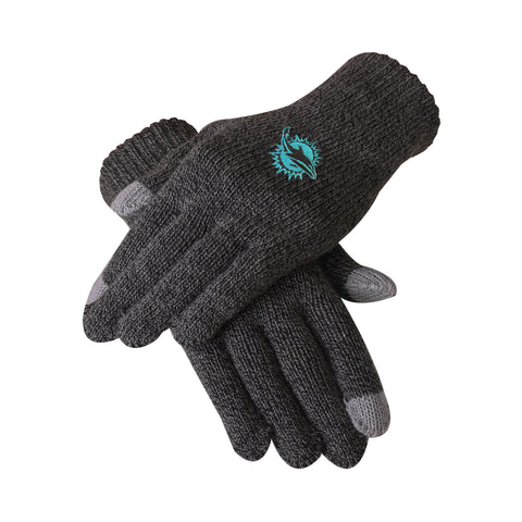 Miami Dolphins Charcoal Gray Knit Glove