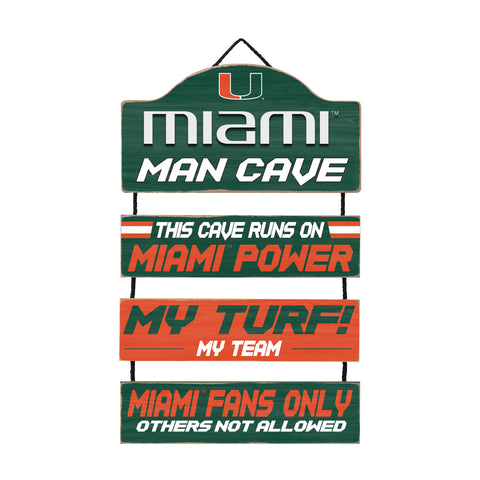 Miami Hurricanes Man Cave Dangle Sign