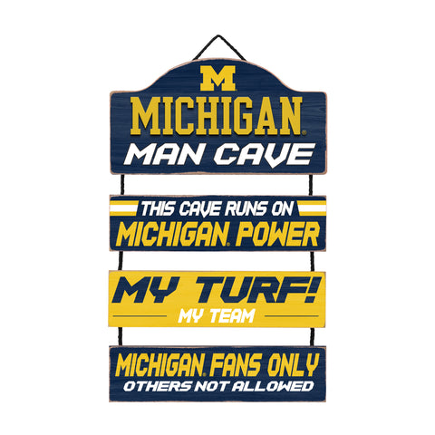 Michigan Wolverines Man Cave Dangle Sign