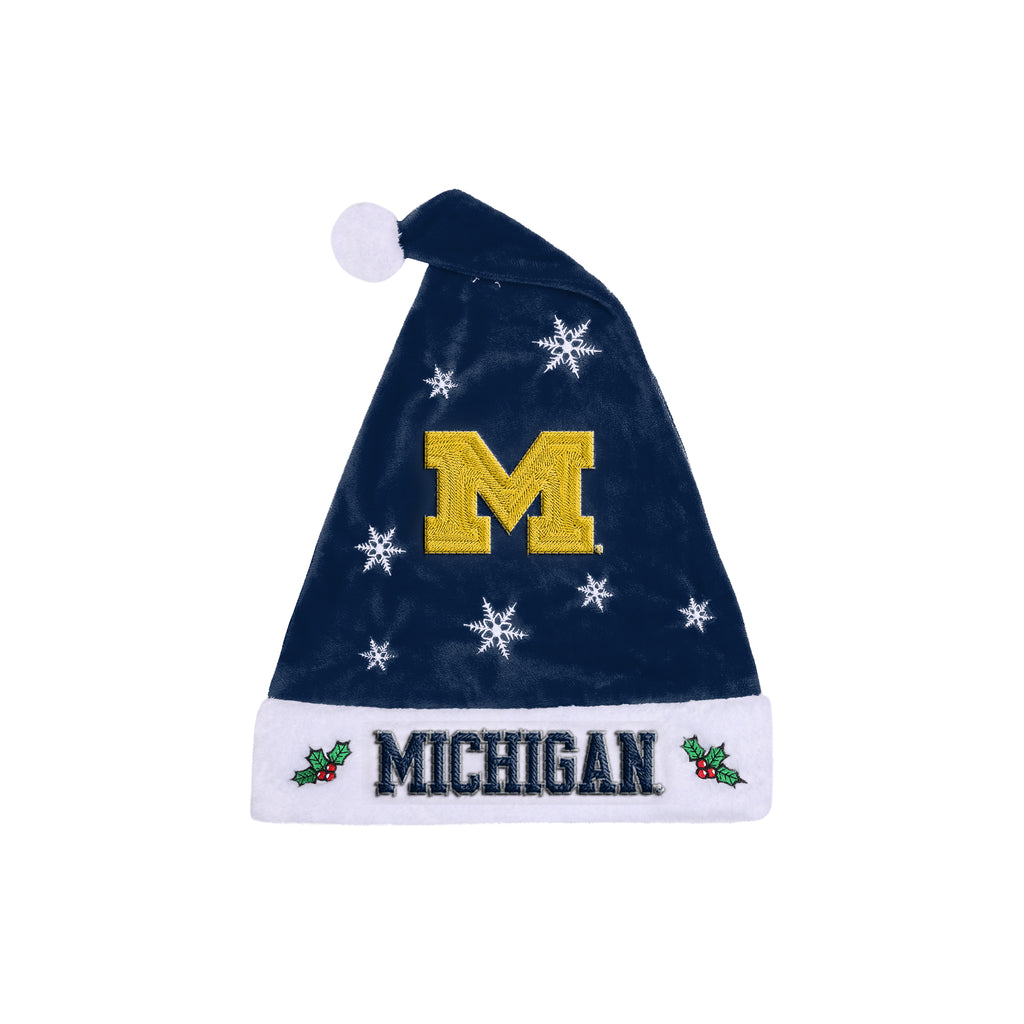 Michigan Wolverines Embroidered Santa Hat