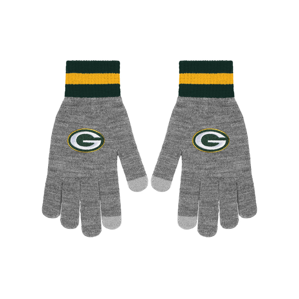 Green Bay Packers Gray Knit Big Logo Glove
