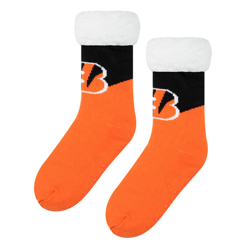 Cincinnati Bengals Colorblock Footy Slipper Socks