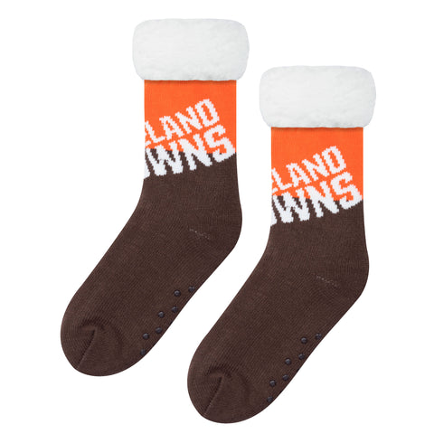 Cleveland Browns Colorblock Footy Slipper Socks