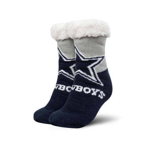 Dallas Cowboys Colorblock Footy Slipper Socks