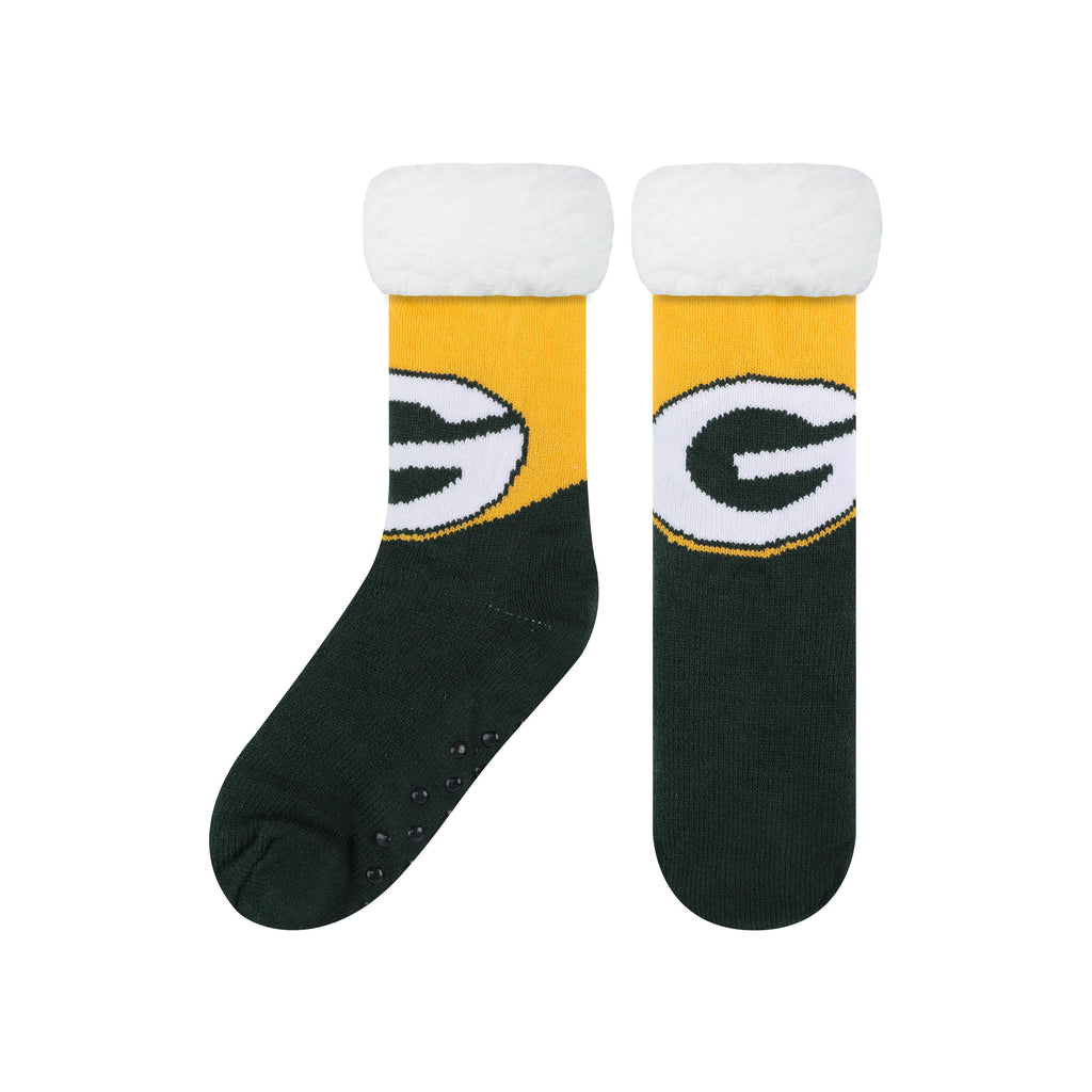 Green Bay Packers Colorblock Footy Slipper Socks Green Bay Packers Colorblock Footy Slipper Socks