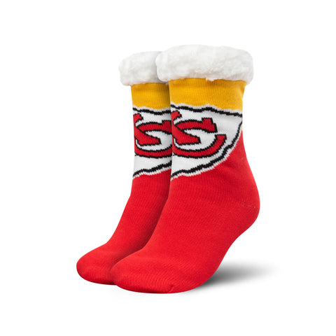 Kansas City Chiefs Colorblock Footy Slipper Socks