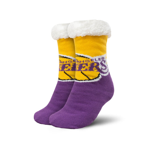Los Angeles Lakers Colorblock Footy Slipper Socks
