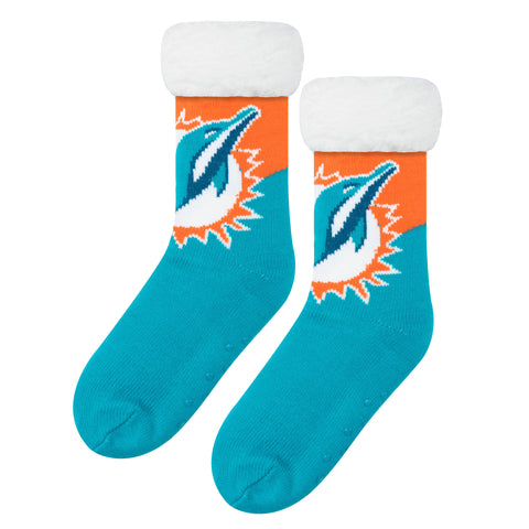 Miami Dolphins Colorblock Footy Slipper Socks