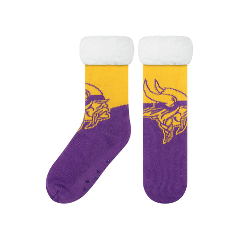 Minnesota Vikings Colorblock Footy Slipper Socks