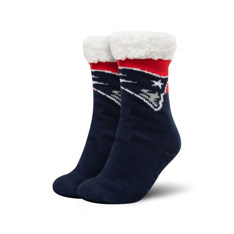 New England Patriots Colorblock Footy Slipper Socks