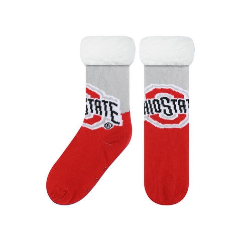 Ohio State Buckeyes Colorblock Footy Slipper Socks