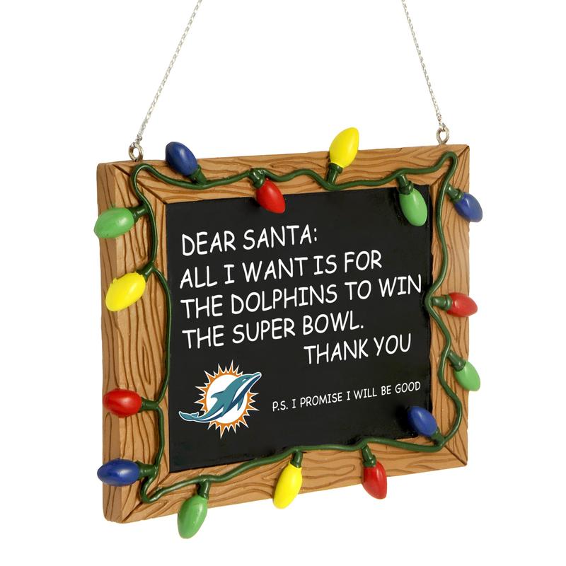 Miami Dolphins Chalkboard Ornament