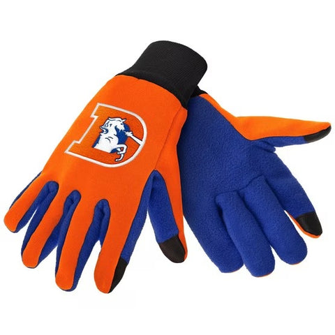 Denver Broncos Retro Color Texting Gloves