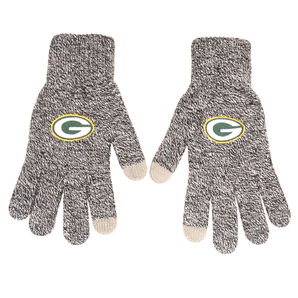 Green Bay Packers Gray Knit Gloves