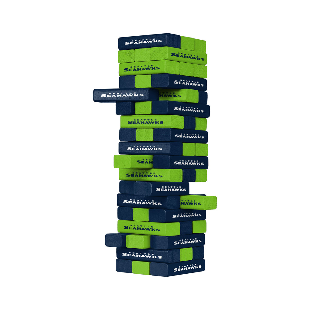 Seattle Seahawks Jenga Stackable Blocks Game