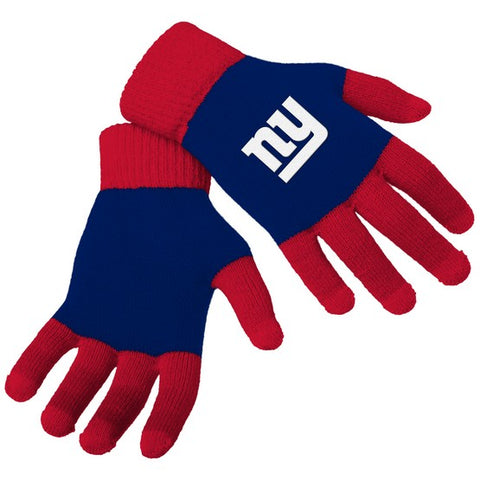 New York Giants Knit Colorblock Gloves