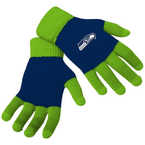 Seattle Seahawks Knit Colorblock Gloves