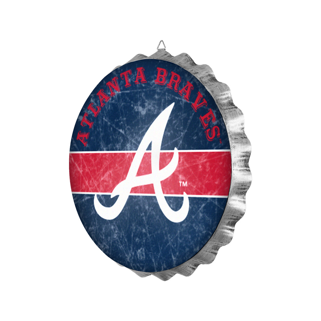 Atlanta Braves Metal Distressed Bottle Cap Sign