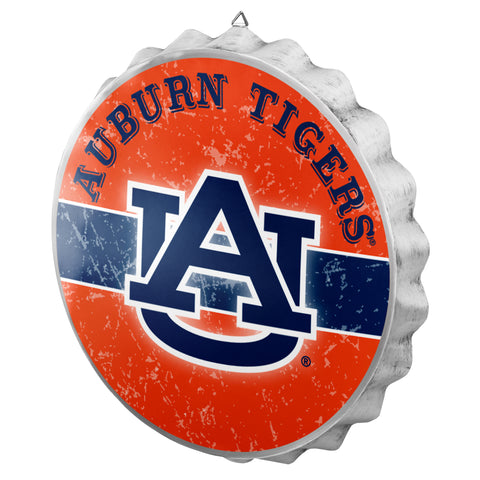 Auburn Tigers Metal Distressed Bottle Cap Sign